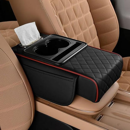 Leather 5 in 1 Armrest CONSOLE CUSHION Cover for Car - UNIVERSAL FIT FOR ALL CARS