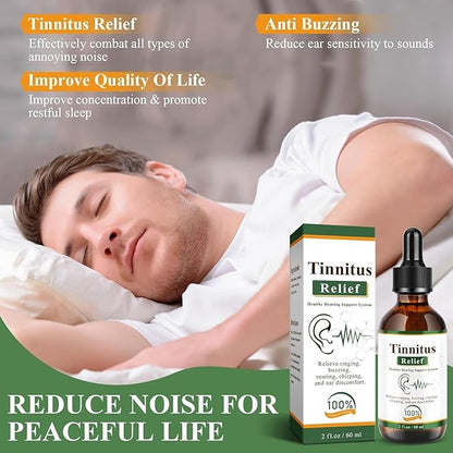 Tinnitus Relief Drops-Ringing,Buzzing & Ear Discomfort–Natural Ear Oil – 60ml (Pack Of 2)