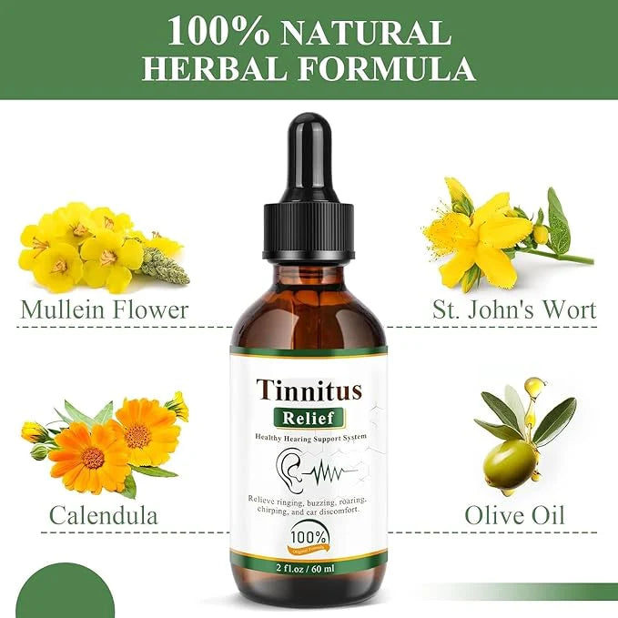 Tinnitus Relief Drops-Ringing,Buzzing & Ear Discomfort–Natural Ear Oil – 60ml (Pack Of 2)
