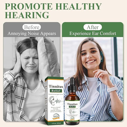 Tinnitus Relief Drops-Ringing,Buzzing & Ear Discomfort–Natural Ear Oil – 60ml (Pack Of 2)