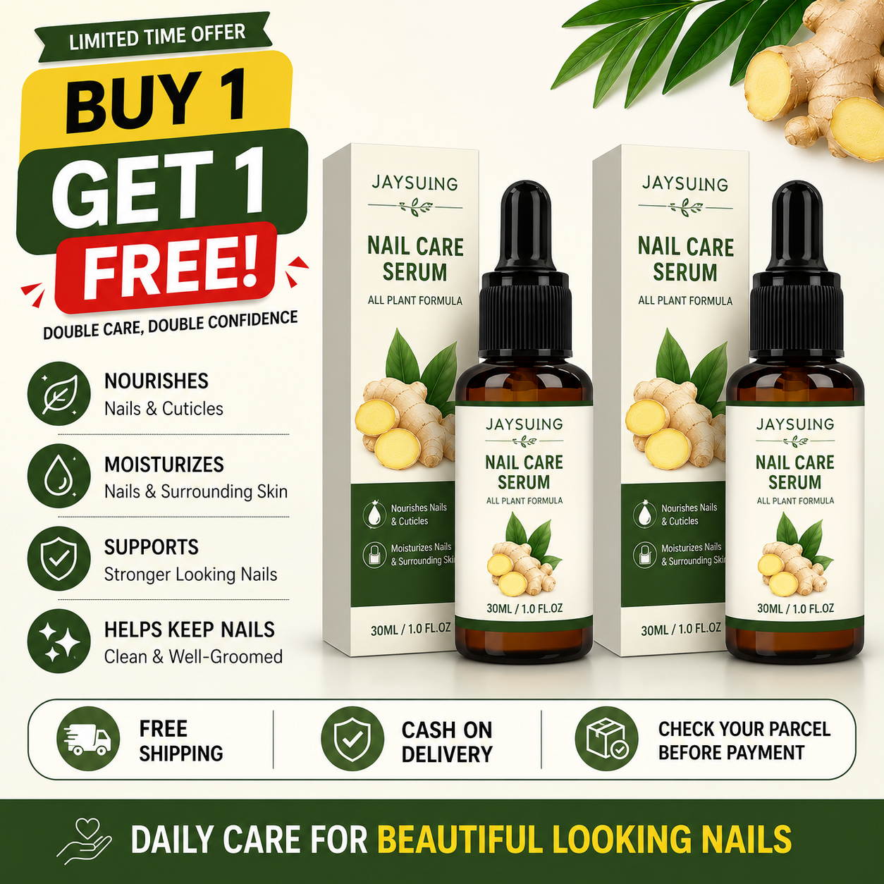 Tea Tree & Ginger Nail Care Serum Buy 1 get 1 Free