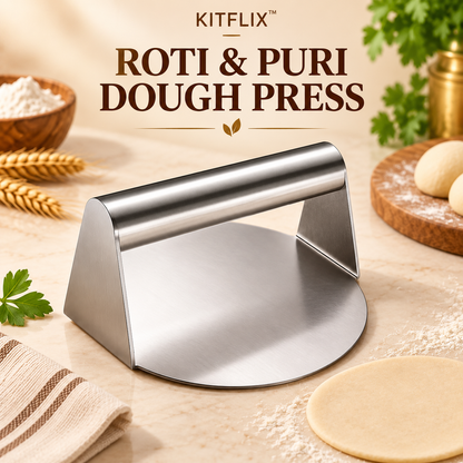 Kitflix™ RotiPress - Stainless Steel Roti & Puri Dough Press