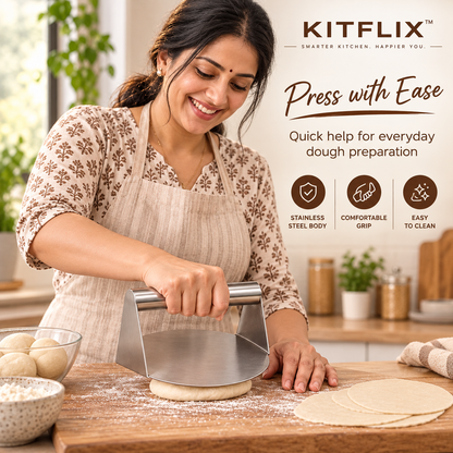 Kitflix™ RotiPress - Stainless Steel Roti & Puri Dough Press