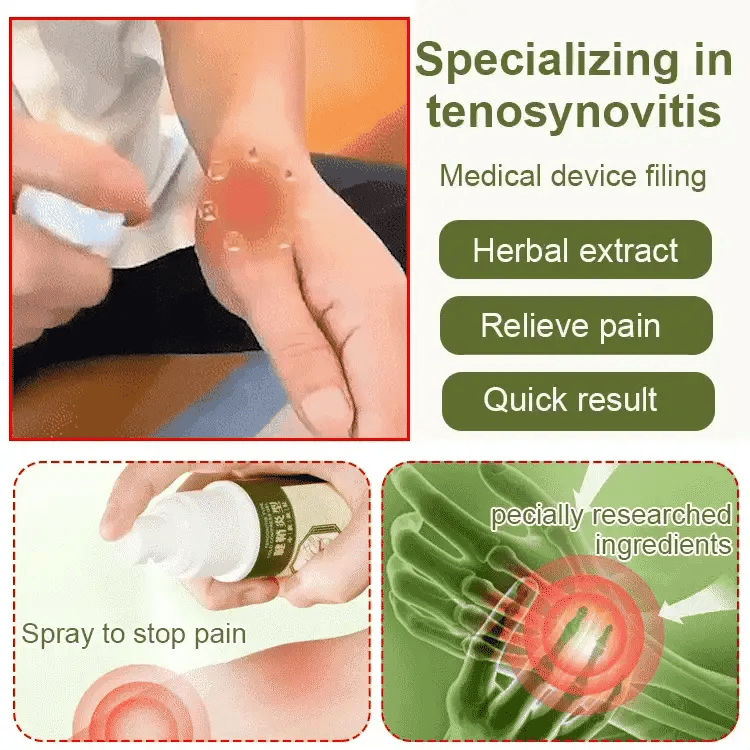 Fast Acting Tenosynovitis & Heel Pain Spray – Joint, Muscle & Finger Relief | BUY 1 GET 1 FREE Offer
