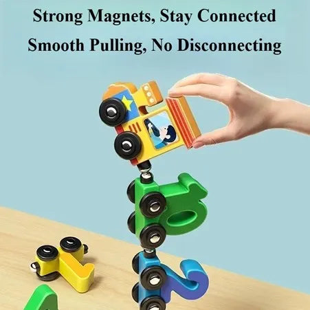Educational Wooden Magnetic 1–10 Number Train – Learn Through Play
