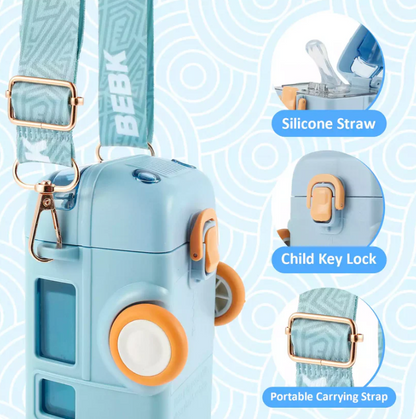 Cute Bus Shape Water Bottle with Straw for Kids| High Quality
