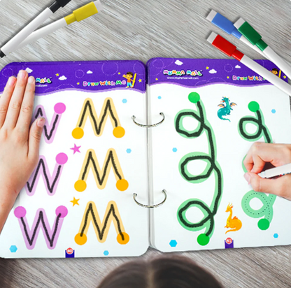 68 Pages Reusable Tracing Line book to improve HAND WRITING For kids + (FREE Learning 2000+ pages PDF worksheet for kids📚 )