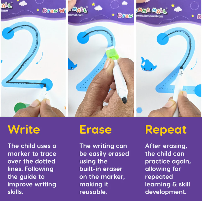 68 Pages Reusable Tracing Line book to improve HAND WRITING For kids + (FREE Learning 2000+ pages PDF worksheet for kids📚 )