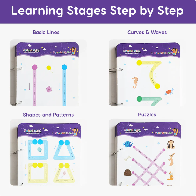 68 Pages Reusable Tracing Line book to improve HAND WRITING For kids + (FREE Learning 2000+ pages PDF worksheet for kids📚 )