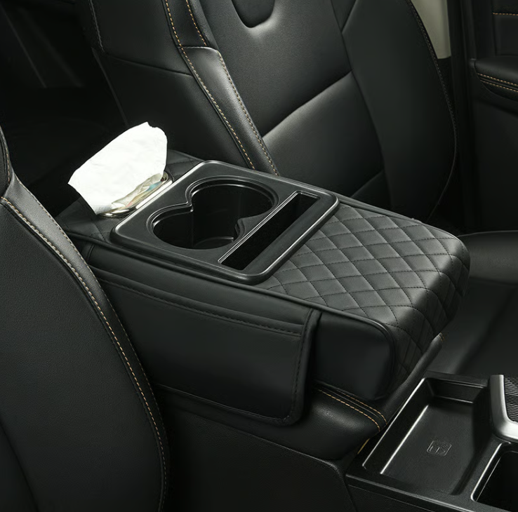 Leather 5 in 1 Armrest CONSOLE CUSHION Cover for Car - UNIVERSAL FIT FOR ALL CARS