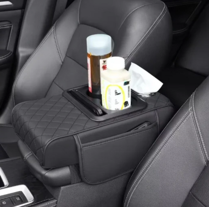 Leather 5 in 1 Armrest CONSOLE CUSHION Cover for Car - UNIVERSAL FIT FOR ALL CARS