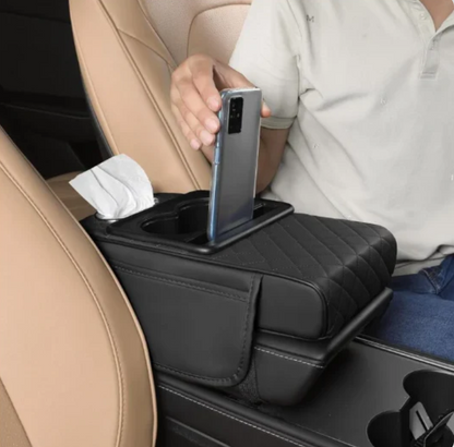 Leather 5 in 1 Armrest CONSOLE CUSHION Cover for Car - UNIVERSAL FIT FOR ALL CARS