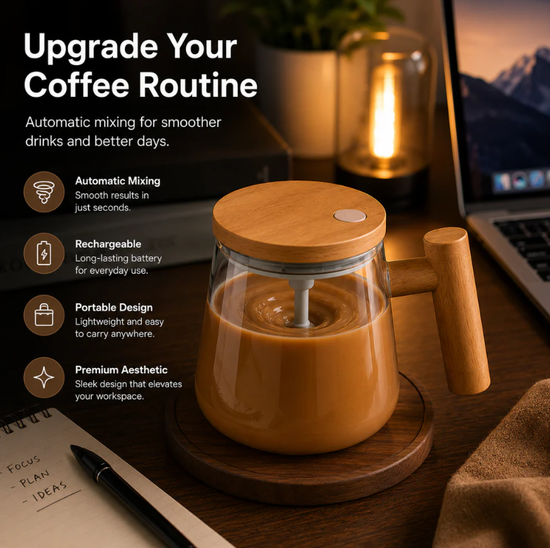 Self Stirring Recharchable Mug.