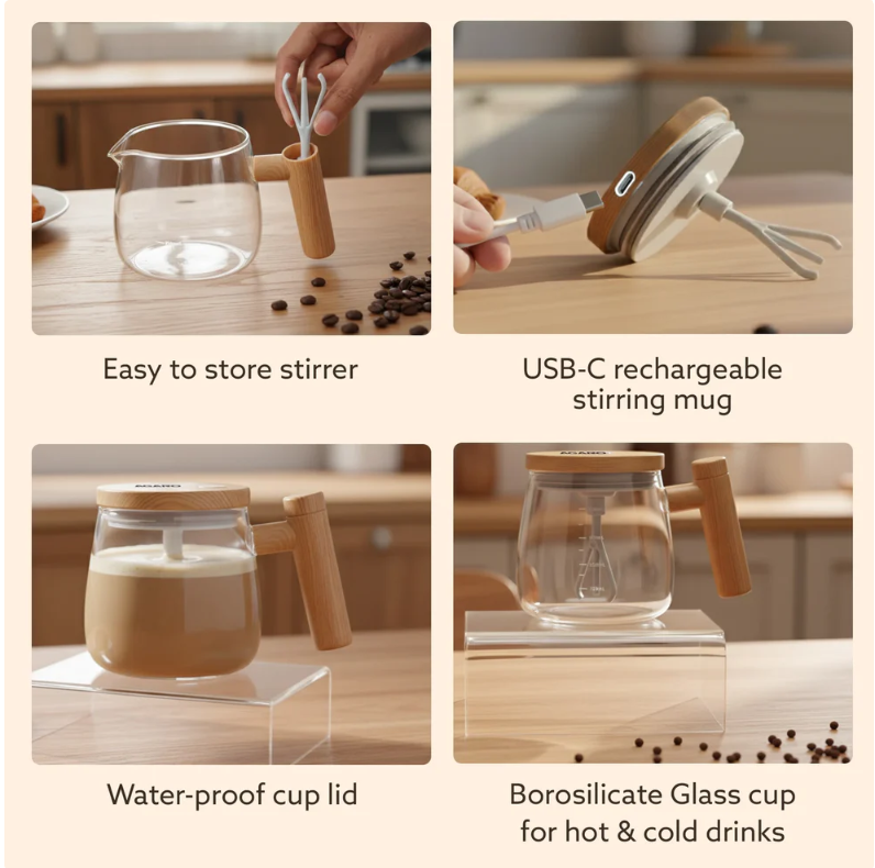 Self Stirring Recharchable Mug.