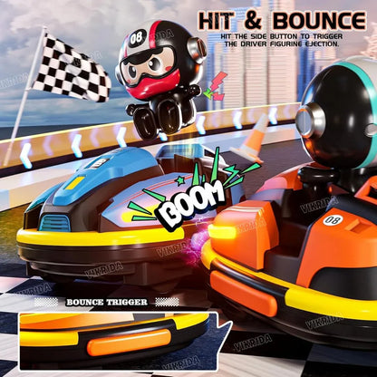 Kitflix™ RC Bumper Cars Lights, Music & Real Feel – Interactive Battle Fun for All Ages