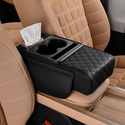 Leather 5 in 1 Armrest CONSOLE CUSHION Cover for Car - UNIVERSAL FIT FOR ALL CARS