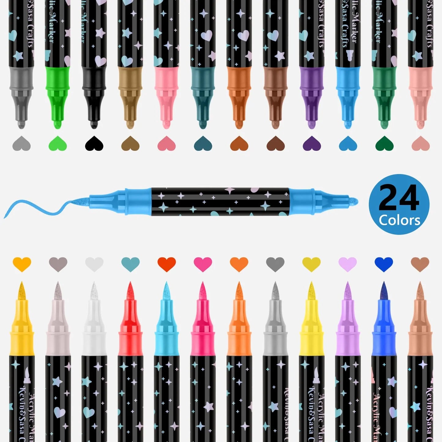 Dual-Tip Glitter Marker Pen