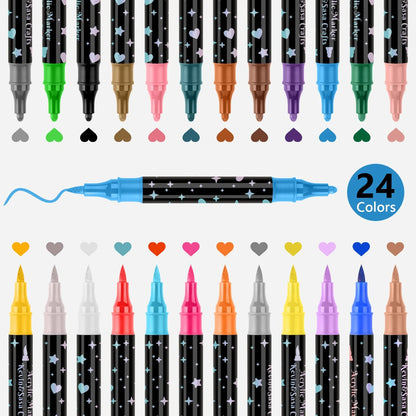 Dual-Tip Glitter Marker Pen